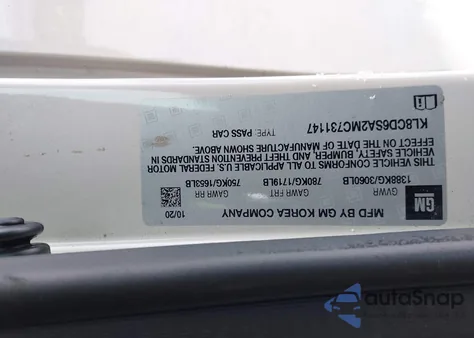 2021 Chevrolet Spark Fwd 1Lt Automatic z USA, uszkodzony, nr VIN KL8CD6SA2MC731147